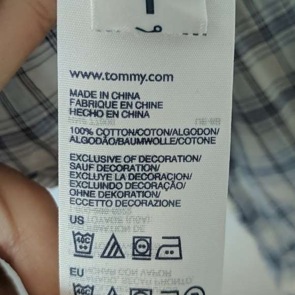 TOMMY HILFIGER Plaid Ruffle Front Button Down - Picture 5 of 6